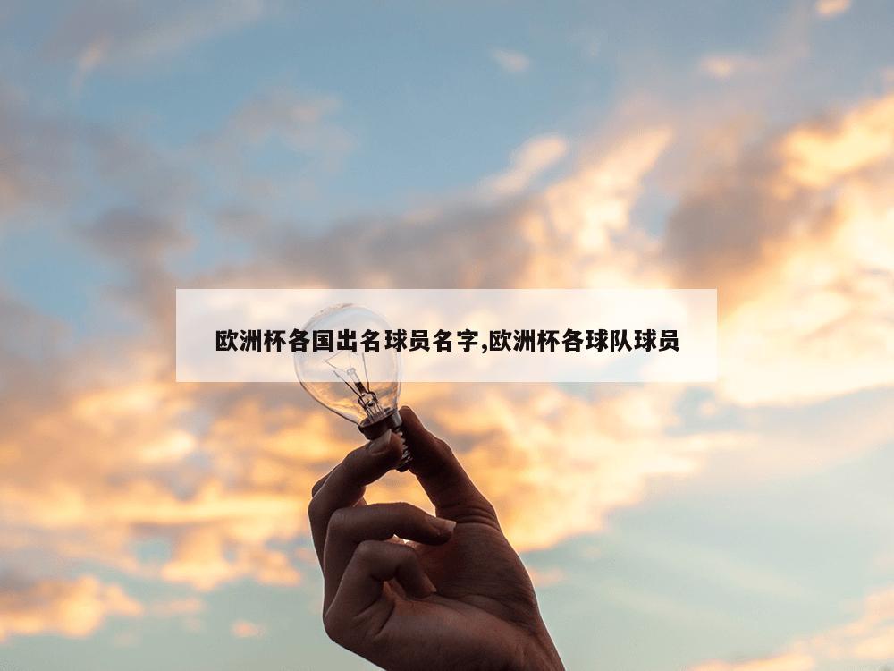 欧洲杯各国出名球员名字,欧洲杯各球队球员